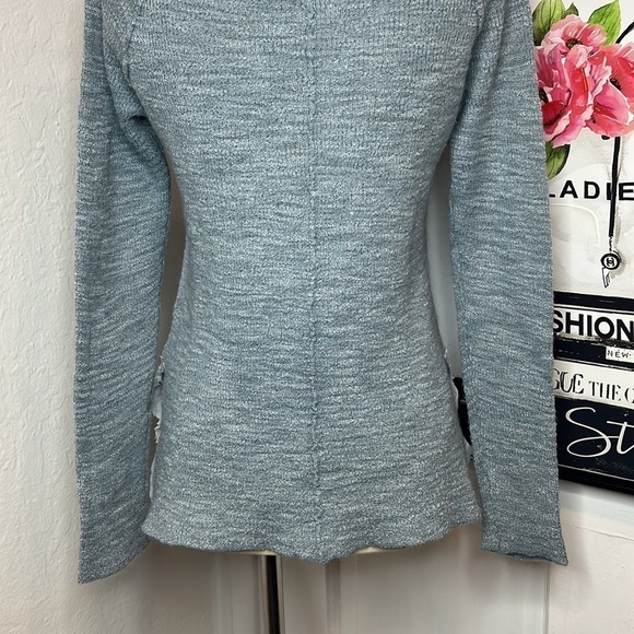 Free People Light Blue Side Slit Sweater Size L - Picture 5 of 8